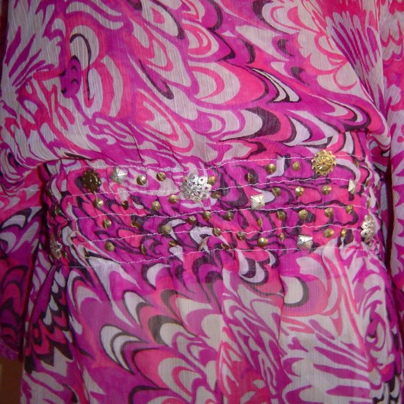 Pink Patterned Swim Coverup - Picture 7 of 8